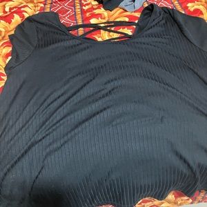 Grey and Black skull crop top